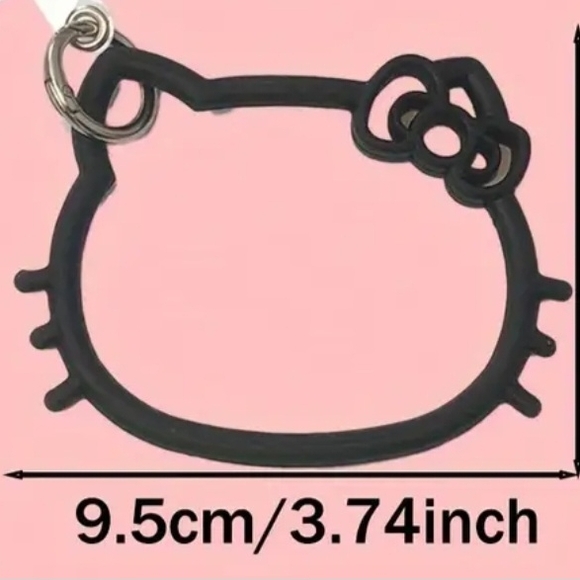 Hello Kitty Sanrio Black Or PINK Key Chain & Phone Charm NEW - Picture 5 of 8